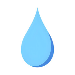 Blue water drop isolated on transparent background