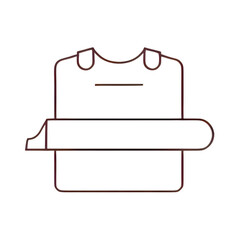 Outline of a t shirt with collar and sleeves isolated on transparent background