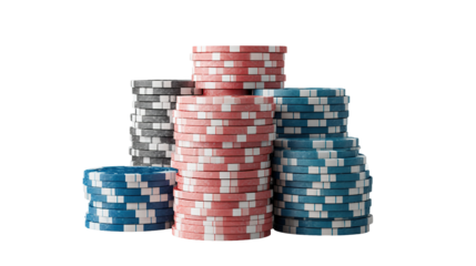 Aquarell Poker Chips – bunte Casino-Jetons als handgemalte Illustration