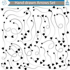 Hand drown doodle decorative arrow collection