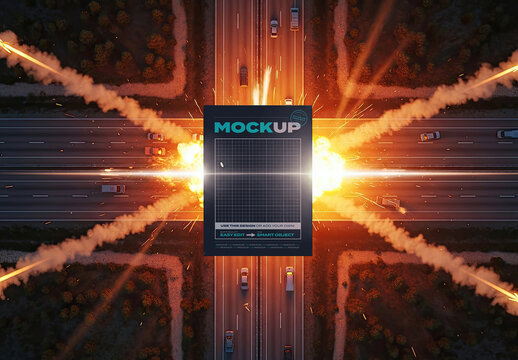 Page Mockup with Missiles on Road