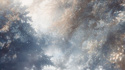 Obraz premium 幻想的な森、植物の葉のイメージ画像