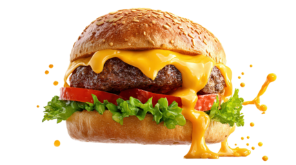 fresh tasty burger isolated on transparent Remove  background png