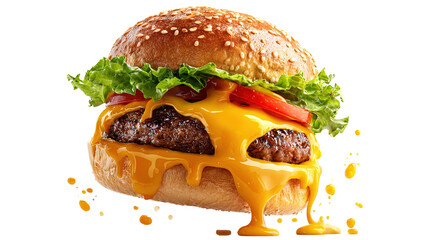 fresh tasty burger isolated on transparent Remove  background png