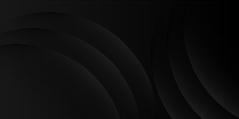 Dark black background abstract 3D geometric with wave effect decoration. Vector illustration