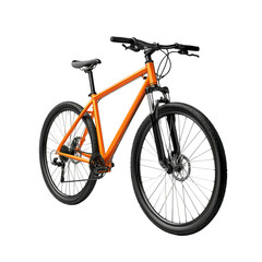Orange Mountain Bike isolated on a transparent background