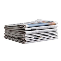 Stack of Newspapers isolated on a transparent background