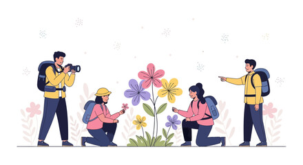 Group Of People Exploring Nature, Capturing Moments, And Finding Inspiration For Creation