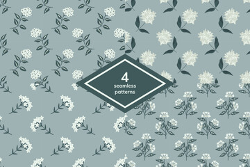 Seamless floral decorative vector patterns