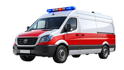  Modern Emergency Medical Service Van, Red and White