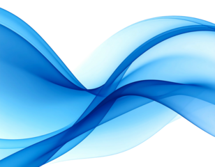 Abstract image of flowing blue waves, blending hues of light and dark against a black background