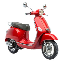 Classic red scooter modern design on black background for easy mobility