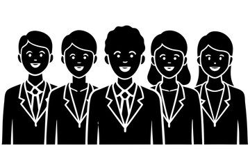 Diverse team of professionals standing together in a unified business group