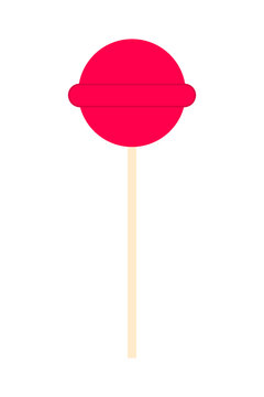 Bright red lollipop vector illustration in PNG format with a transparent background. Perfect for candy-themed designs, confectionery branding, dessert packaging, sweet treat, children&rsquo;s illustration