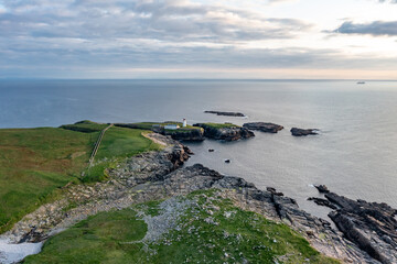 Aerial view of Rathlin O'Birne island in County Donegal, Irleand