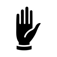Vector art of black silhouette of an open hand with fingers raised