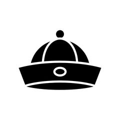 Vector art of black silhouette of a traditional chinese hat