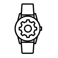 Vector art of watch with gear mechanism