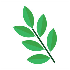 Vector art of green branch with leaves