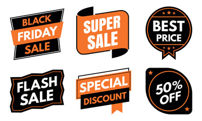 Special promotion badge collection, modern sale discount labels and best offer stickers for marketing design