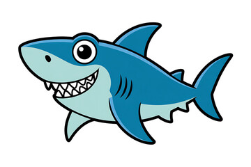 Cartoon shark illustration with a big smile
