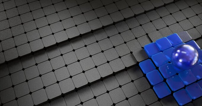 Abstract search background with sphere and cubes