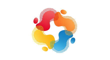 Abstract colorful fluid shapes in a circular design vector illustration for modern graphic elements isolated on white background