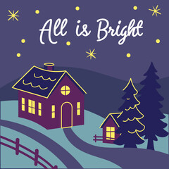 Obraz premium All is bright festive design with decorative elements