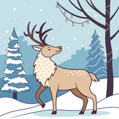 Festive reindeer with a whimsical vibe for holiday designs