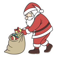 Christmas santa claus silhouette without a face on a white background