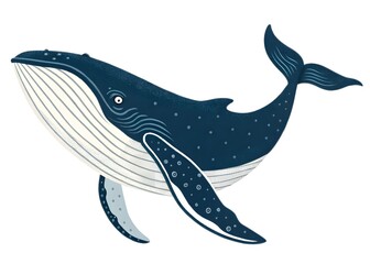 Bold Monochromatic Whale Vector Illustration