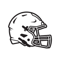 American Football Helmet Outline Vector Icon