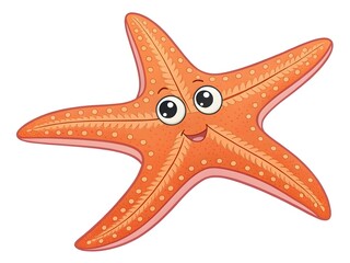 Solid Color Starfish Vector Illustration with Five Arms