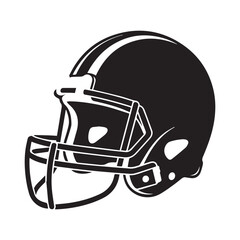 Fototapeta premium American Football Helmet Outline Vector Icon
