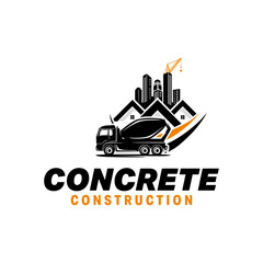 Concrete Construction Illustration Logo Design