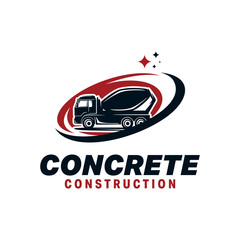 Concrete Construction Illustration Logo Design