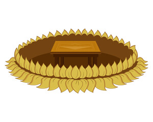 haldi ceremony decoration sitting bowl backdrop for Indian wedding