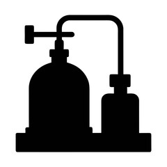 Science lab apparatus distillation equipment for chemistry experiments and research icon vector design