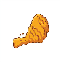 Crispy Fried Chicken Drumstick Cartoon Illustration