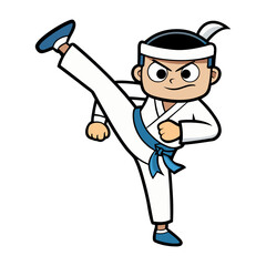 figure doing high kick karate