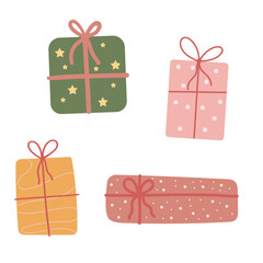 set of christmas gifts. Merry Christmas vector illustration