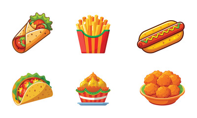 Collection of fast food items