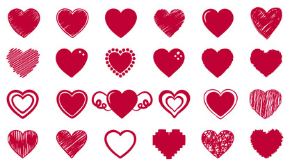 set of red hearts