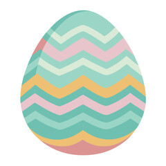 Hand painted easter egg with pastel zigzag stripes