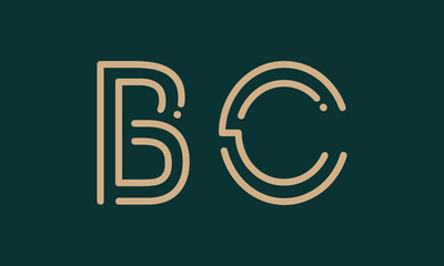 BC B bc initial logo | initial based abstract modern minimal creative logo, vector template image. luxury logotype logo, real estate homie logo. typography logo. initials logo