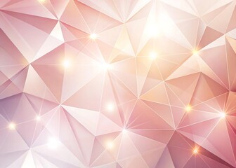 Abstract geometric background with soft pink and gold light effects and sparkling bokeh