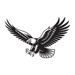 Obraz premium Flying eagle vector illustration symbolizing freedom and nature