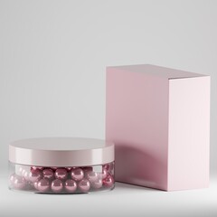 Cosmetic Jar and Packaging Box Mockup Set