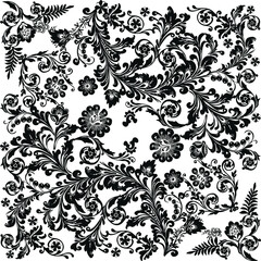 decorated square decorated isolated black design