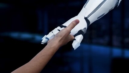 High-tech supply chain interface featuring a hand projecting digital elements. Ideal for illustrating advanced logistics and management solutions in a modern business context. Synapse - Powered by Adobe